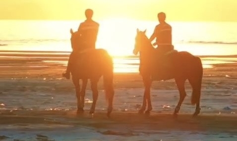 Van Gölü kıyılarında atlı jandarma nöbeti