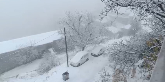 Van’ın Bahçesaray ilçesinde kar etkili oldu